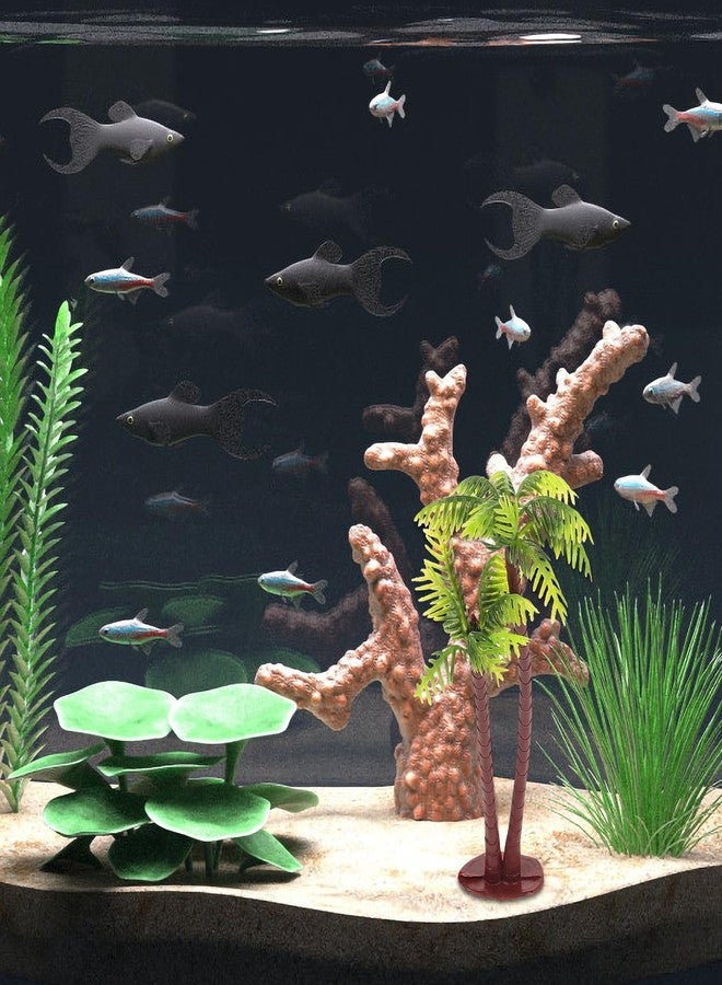 SHINEOFI 5pcs Miniature Palm Tree Decor, Artificial Tropical Coconut for Micro Landscape Plastic Palm Trees for Cake Topper Aquarium Diorama Supplies - Image 4